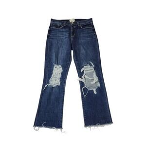 L'Agence‎ Jeans Womens Size 28 Jordan Cropped Straight High Rise Distressed